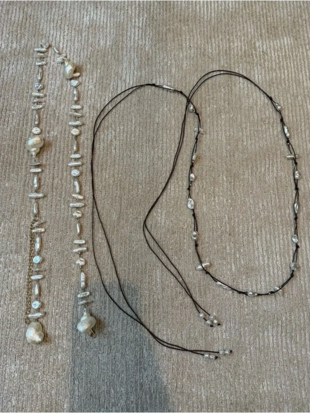 Zara Double-Layer Pearl & Bead Waist Chain Belt